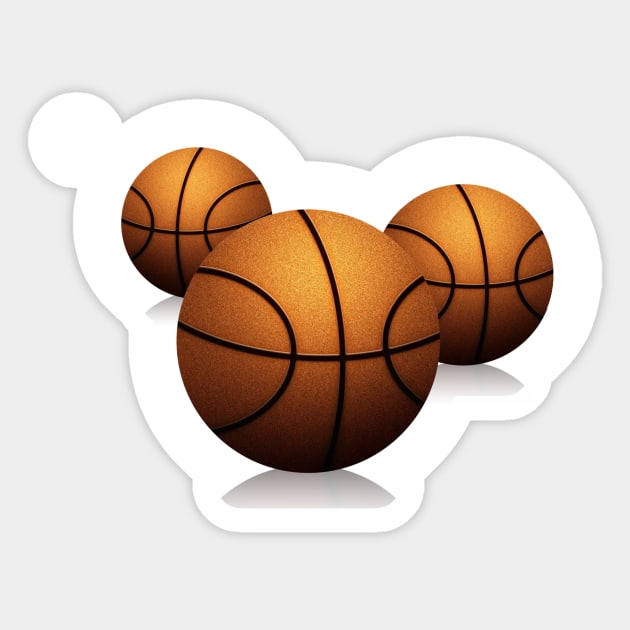 Triple Threat - Three Basketball Balls Sticker by Pieartscreation